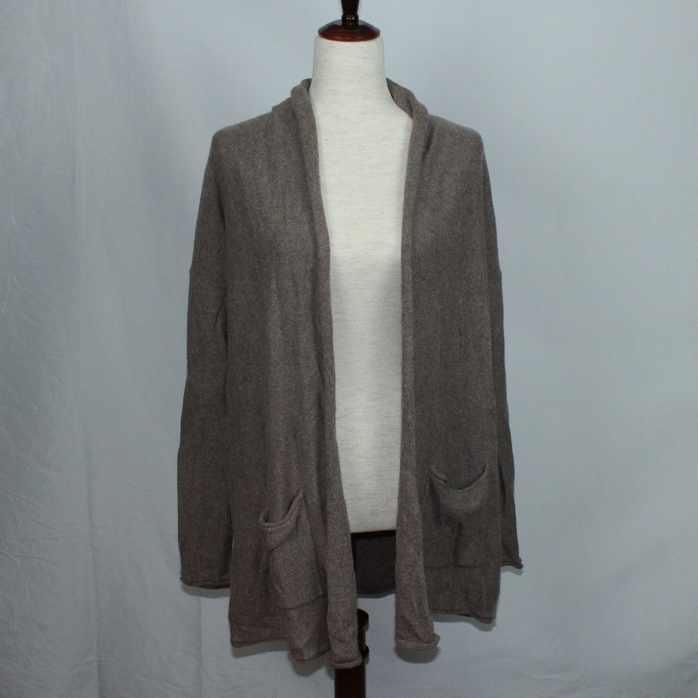 EUC H&M Heather Brown Open Front Shawl-Collared Cardigan Size M